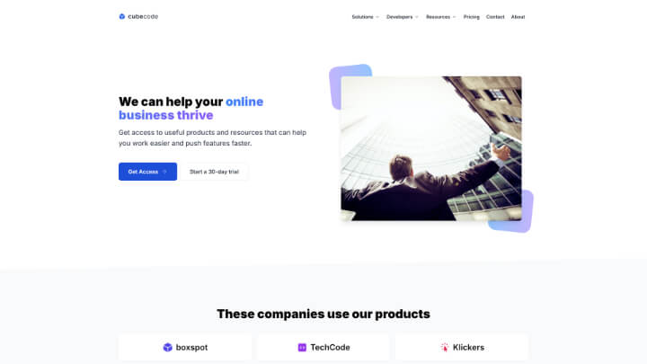 Cubecode - Business marketing website Template Preview