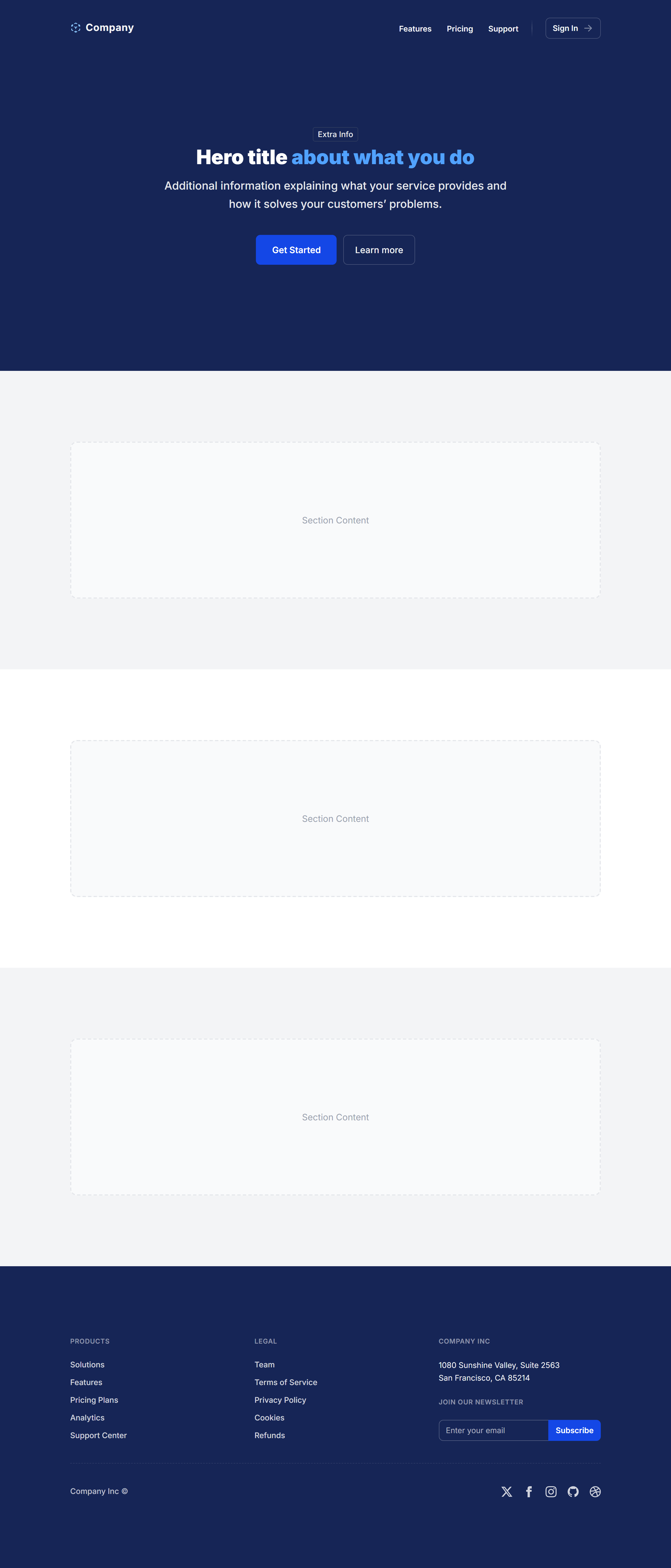 Screenshot preview of Simple Hero Brand