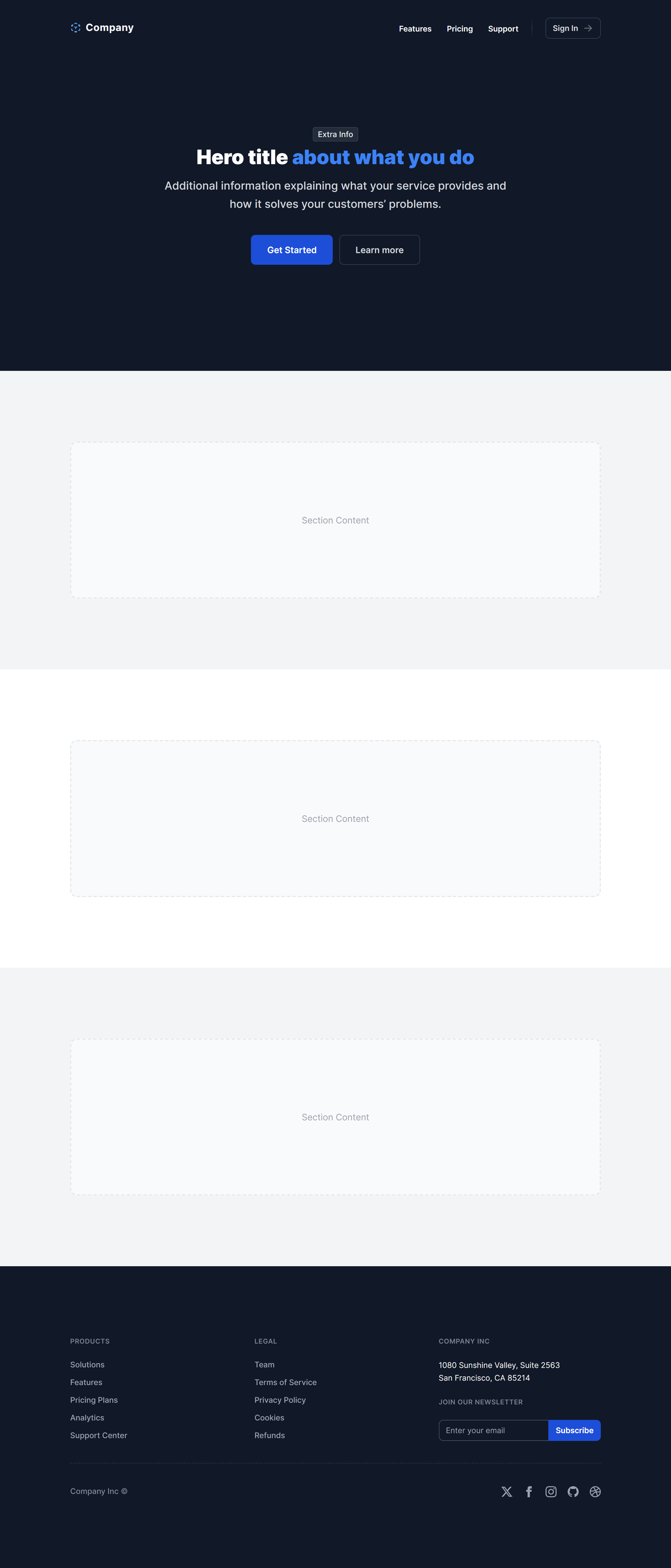 Screenshot preview of Simple Hero Dark