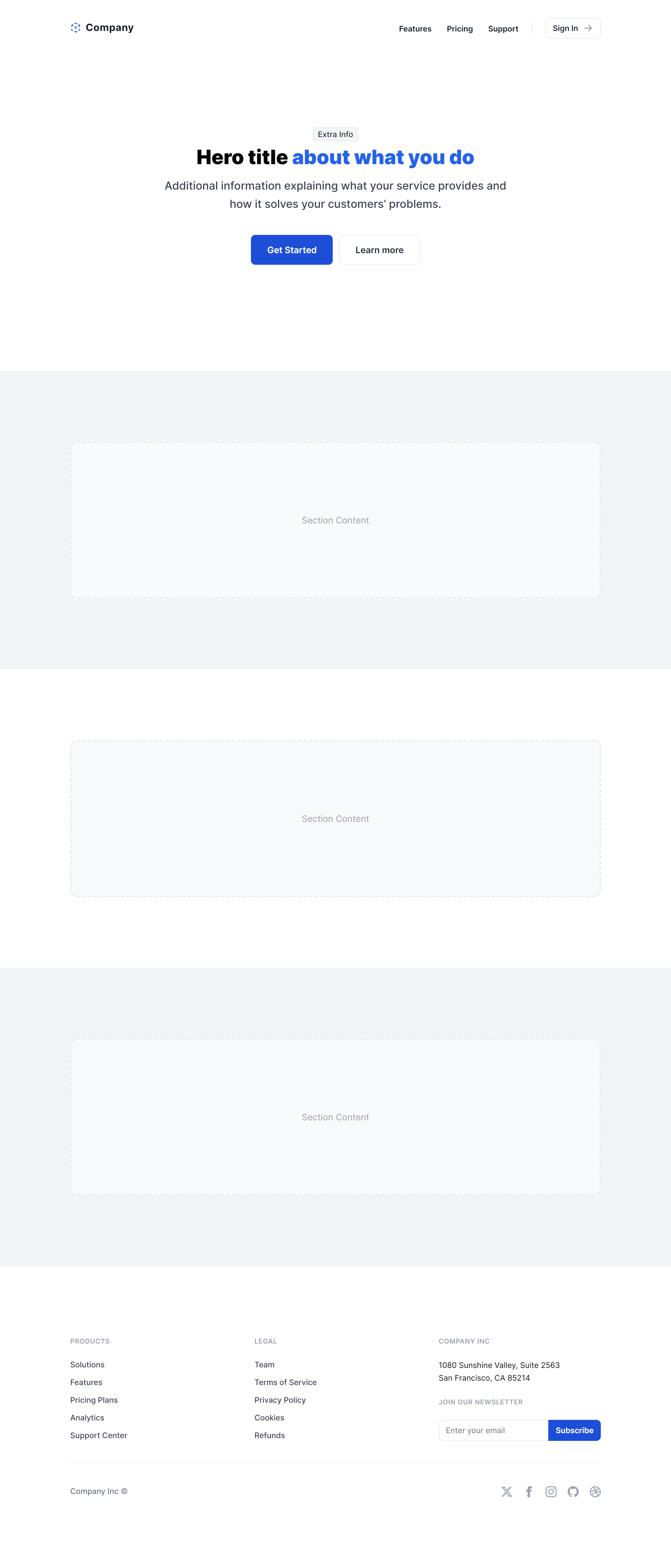 Screenshot preview of Simple Hero Light