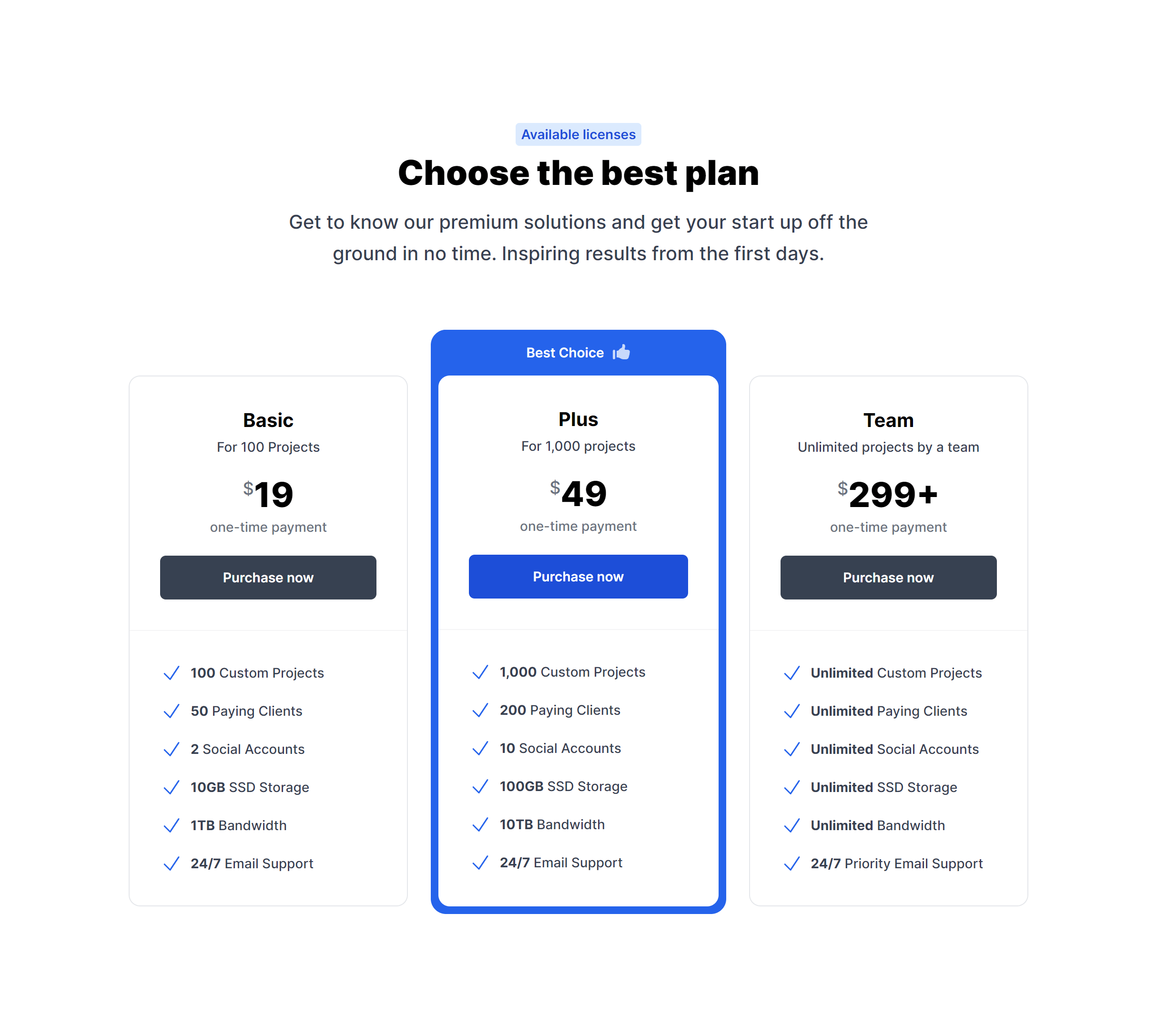 Screenshot preview of Features Under Purchase Action
